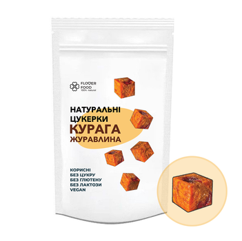 Натуральні конфети без цукру FloverFood "КУРАГА-ЖУРАВЛИНА" 180 г