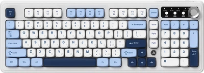 Klawiatura bezprzewodowa Ajazz AF98 PLUS USB/Bluetooth/Wireless White/Blue (AF98-PLUS-GB)