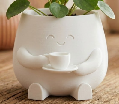 Кашпо Barista Buddy Cute Planter Зеленый 10 См 3Д Печать