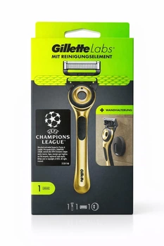 Станок Gillette Labs Champion Gold Edition з миючим елементом 5 лез (1 картридж + настінне кріплення)
