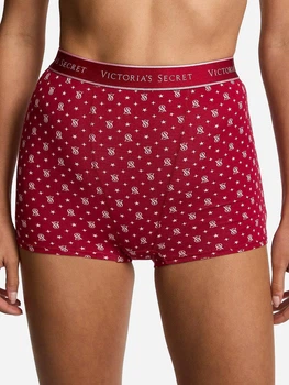 Трусики-шорти жіночі бавовняні Victoria's Secret 27184982 S Червоні (228779695782)