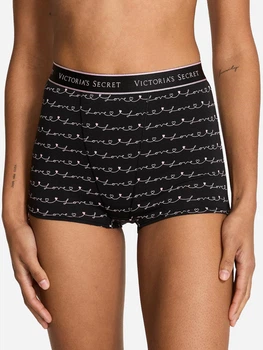 Трусики шорты женские хлопковые Victoria's Secret 27185310 XS Черные (2889876881391)