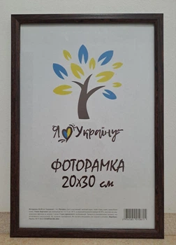 Фоторамка 20Х30, коричневая без золотой вставки, багет 1210-В186 б/з, СКЛО + КАРТОН
