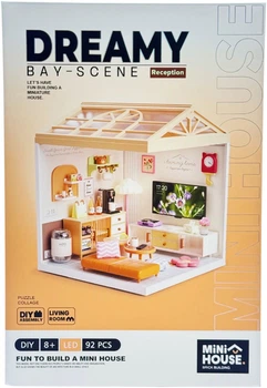 Конструктор-румбокс Mini House Інтер'єр Вітальня зі світлом 92 деталі (8006) (6900007616027)