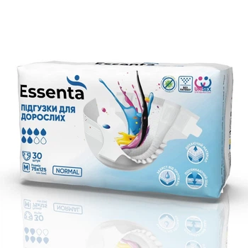 Підгузки для дорослих Essenta NORMAL розмір М 75-125 см 30 шт.