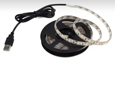 Світлодіодна Led стрічка 3м з живленням від повербанка або USB , колір жовтий теплий, 6000к