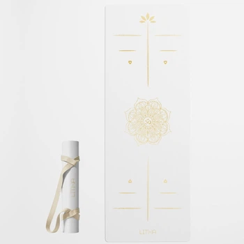 Килимок для йоги та фітнеса каучуковий Lita Asana White PU/coconut/rubber Yoga mat білий 183х68х0,5 см