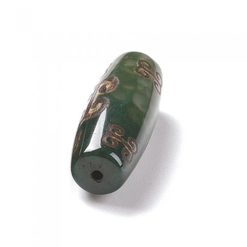 Бусины Натуральный Агат Дзи Овальные, 28.5-32x10-12.5мм, Отверстие 1.5-3мм, 1 шт