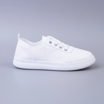 Женские летние кеды с перфорацией белые (N6003) 39