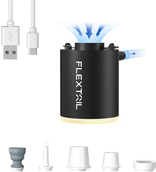 Насос-фонарь кемпинговый Flextail Tiny Pump Х с вакуумными пакетами 50х70 см 2 шт Черный (6975755966335)