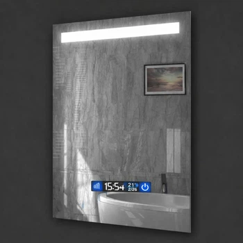 Зеркало для ванной LED ML - 01 70×50 см с подсветкой, Smart-дисплеем (часы, температура) и подогревом (антизапотевания)