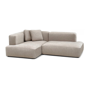 Угловой диван со спальным местом MeBelle CLASSY 250x130 раскладной для кухни-студии, бежевый велюр рогожка