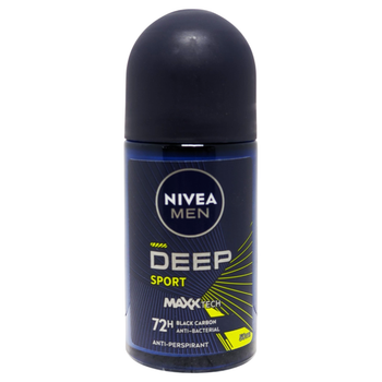 Дезодорант-антиперспірант для тіла кульковий чоловічий NIVEA deo r-on 50 ml men deep sport