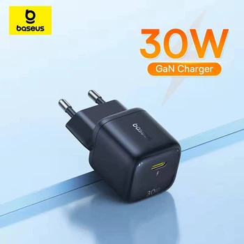 Зарядний пристрій BASEUS 30W GAN Type-C Адаптер Швидкої Зарядки Quick Charger Original QC PD EnerFill FN22 Fast Charger 30W