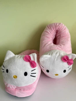 Тапочки Hello kitty рожеві плюшеві мʼякі пухнасті 37.5 розмір