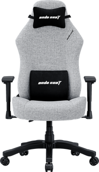 Крісло льняне геймерське ігрове Anda Seat Luna Size L до 100 кг Grey Fabric (AD18-44-G-F)