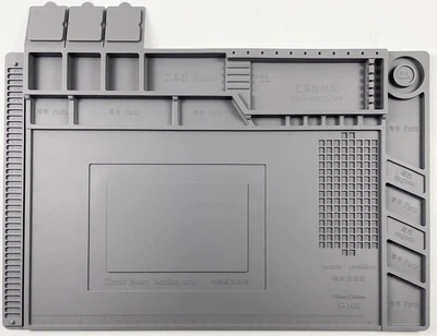 Антистатический термостойкий коврик Kaisi S-160 для ремонта техники, пайки, 300x450 мм, Grey