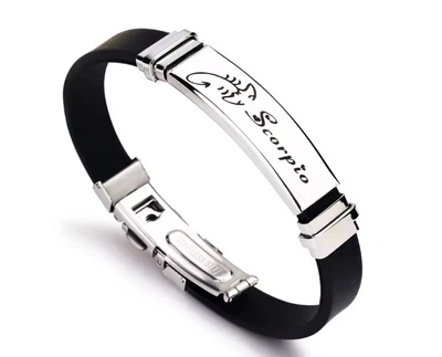 Силіконовий браслет Primo Zodiac - Scorpio (Скорпіон) - Black