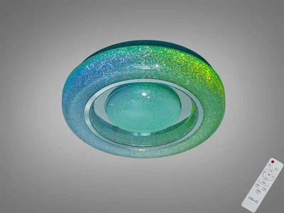 Смарт LED люстра 45W потолочная с пультом Diasha с круглыми рассеивателями из акрила 3200K-6500K+RGB белого цвета IP20