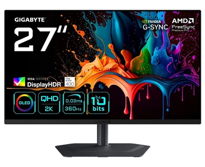 Монитор Gigabyte 27" MO27Q3 Gaming Monitor QD-OLED QHD OLED 360Hz (MO27Q3 Gaming Monitor)