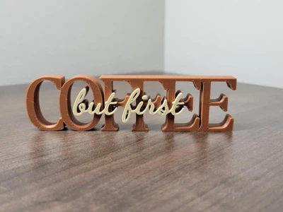 Статуетка напис для кухні та кав'ярні but first coffee. Aivory