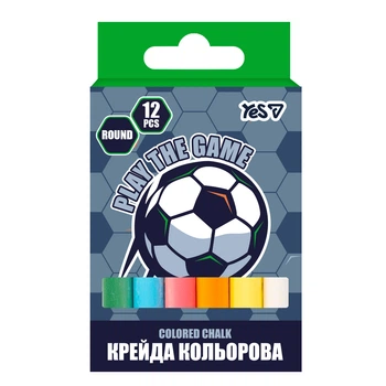 Крейда кольорова 12шт. YES 400563 Football, кругла /400563/