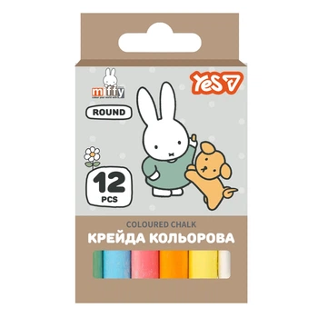 Крейда кольорова 12шт. YES 400564 Miffy, кругла /400564/