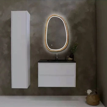 Дзеркало асиметричне Luxury Wood Dali з комбінованою LED підсвіткою, дуб натуральний, 550х850мм