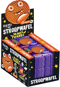 Упаковка вафель Demi Stroopwafel Scary Friends з карамельною начинкою 33 г х 30 шт (4820280821975)