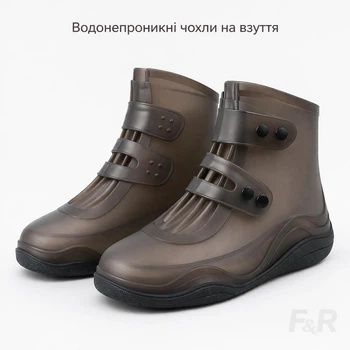 Багаторазові бахіли від дощу: водонепроникні силіконові чохли на взуття з антиковзкою підошвою,високі (Колір: чорний Розмір: 40-42)