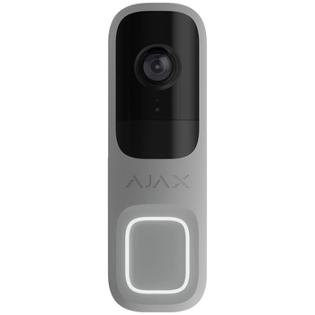 Відеодзвінок Ajax Doorbell Grey RAL 7004 з 4Мп камерою і підключенням по Wi-Fi Сірий