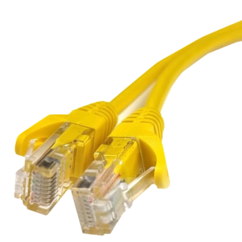 Патч-корд літій неекранований 0.5м UTP RJ45 кат. 5e PVC Жовтий