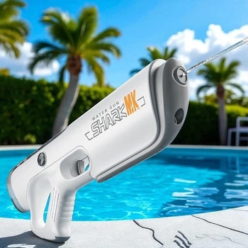 Водний пістолет електричний MHZ Shark 39 см Бластер акумуляторний з автоматичним набором води, USB заряд