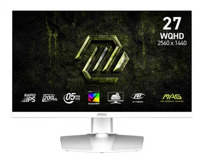 Монитор msi 27" mag 274qrfw-e20 2xHDMI, dp, Audio, ips, 2560x1440, 200Hz, 0.5ms, sRGB 124%, AdaptiveSync, Pivot, hdr400, белый 9s6-3cf99t-001