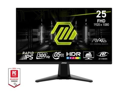 Монитор msi 24.5" mag 255xf 2xHDMI, dp, Audio, ips, 300Hz, 0.5ms, sRGB 120%, FreeSync 9s6-3bc21m-061
