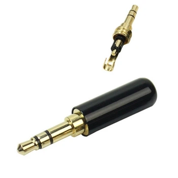 Штекер 3.5мм TRS mini jack джек стерео 3pin металлический корпус 3.7х0.75 см Золотистый 286874 03 AT3