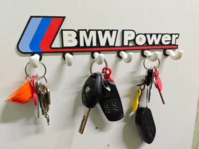 Настінна ключниця-вішалка з логотипом BMW Power на 5 гачків. Aivory
