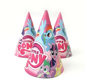 Ковпаки святкові 16 см Поні My Little Pony 5 шт Розовий і блакитний
