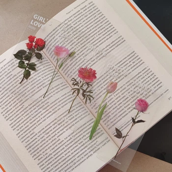 Набір пластикових закладок для книг "Квіти", 5шт в комплекті, закладки для книг. тп-0020