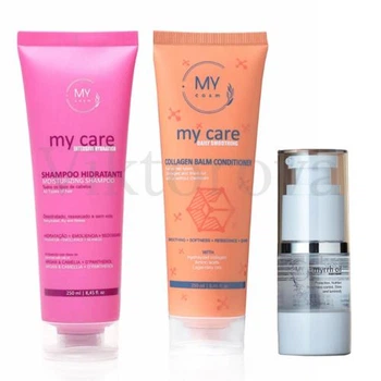 Набор для увлажнения и разглаживания волос My Cosm: Шампунь My Cosm My Care Intensive Hydration 250 мл + Кондиционер My Cosm My Care Daily Smoothing 250 мл + Масло мирры MY cosm myrrh oil 30 мл