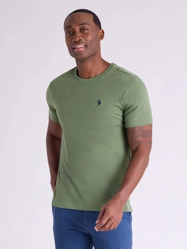Футболка бавовняна довга чоловіча U.S. Polo Assn 113904-0400A(Mossmountain Heather) XL Зелена (786662461884)