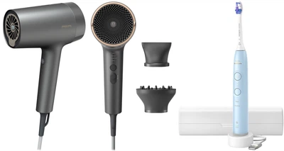 Набір Philips Фен BHD713/10 серії 7000 + Електрична зубна щітка Sonicare HX7406/02 серії 6100