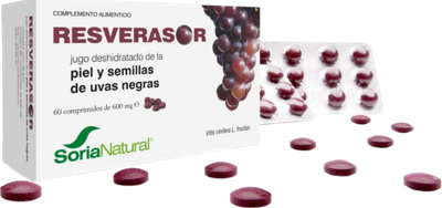 Харчова добавка Soria Resverasor 600 мг 60 таблеток (8422947060213)