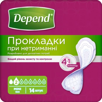 Урологічні прокладки Depend Pads Mini 14 шт (5029053561646)