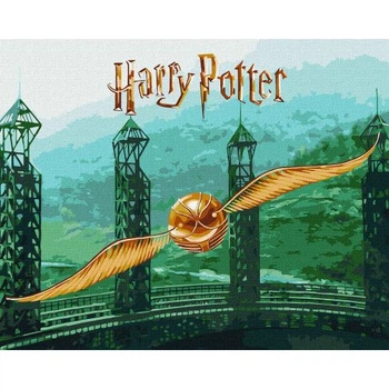Набор для рисования Идейка Harry Potter Золотой Снитч 40х50 см картина по номерам на подрамнике с металлизированными красками разноцветная