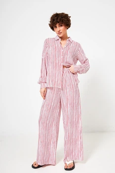 Брюки прямі Wear me L Червоний (полоска) (2_25_151_11399)