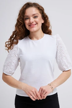 Блуза з ажурними рукавами Wear me M Білий (1_25_105_11068)