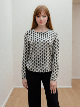 Блуза база з довгим рукавом Wear me XS Молочний (принт) (1_25_23_11866)
