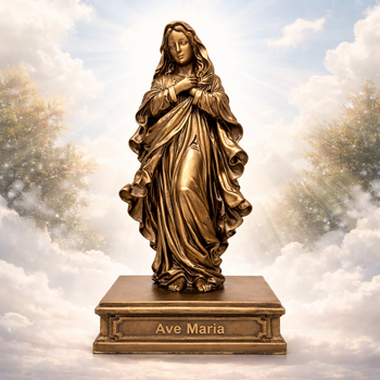 Статуетка Ave Maria Діва Марія бронзова релігійна — колекційна скульптура, 24 см