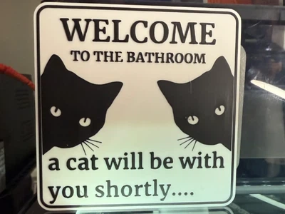 Табличка для ванної кімнати з котами A cat will be with you shortly. Aivory